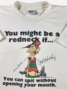 mens vintage 2000s Jeff Foxworthy redneck white t-shirt Club Red